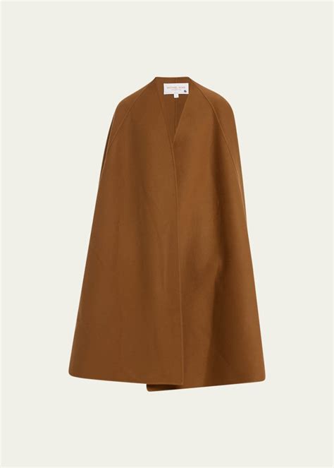 michael kors heavy wool nylon cape|Michael Kors Collection Wool Cape Coat .